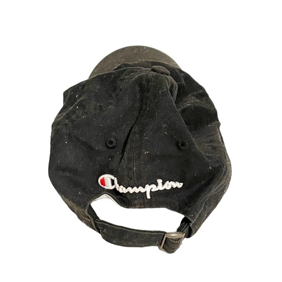 Champion Unisex Black Small C Cotton Back Strap Hat - Picture 4 of 4